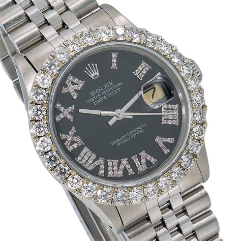 rolex 16014 men's 36mm datejust wristwatch black diamond|Rolex Datejust bracelet.